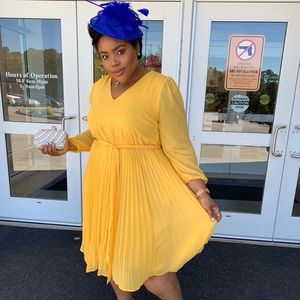 Yellow Fit and Flare Dress